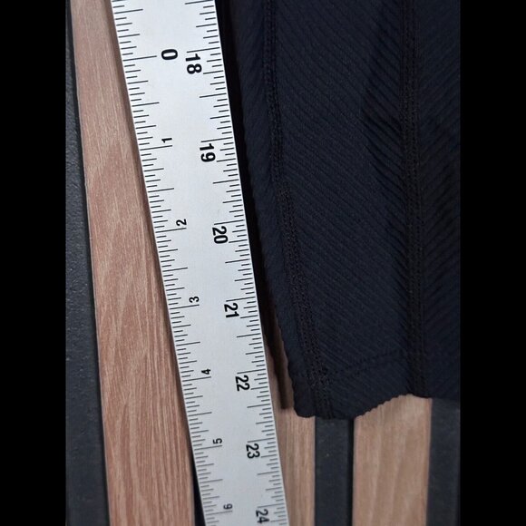 New Free People Pants Large Womens Black Cropped Ribbed Wonderland Leggings - Picture 5 of 11